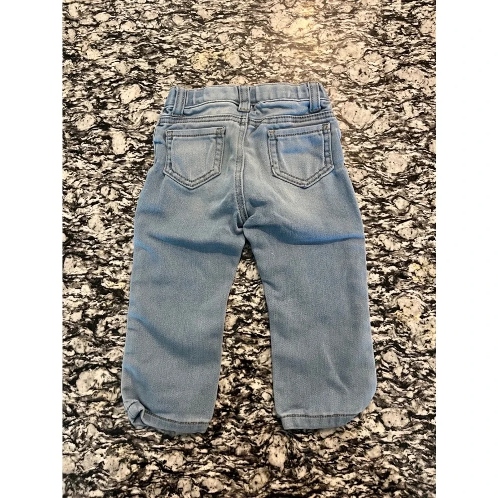 Cat & Jack Baby Girls Unicorn Jeggings Light‎ Wash Denim Jeans 18M Rainbow Knee